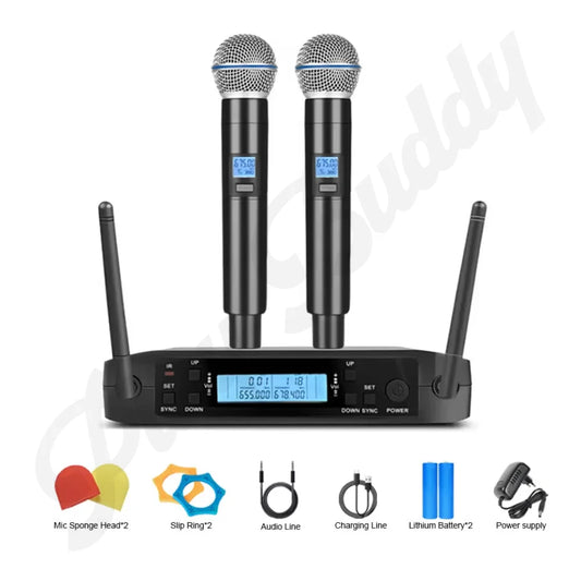 GLXD4 Professional Wireless UHF Handheld Microphone System for Stage Black Microphone