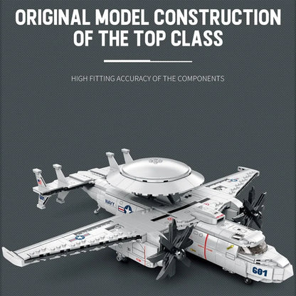 Grumman E-2 Hawkeye Early Warning Aircraft 1144PCS Building Blocks MOC Bricks Grumman E-2 Hawkeye Building Blocks