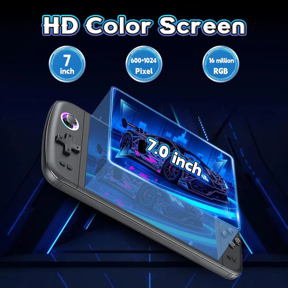 Handheld Game Console 7 Inch 256GB 40000+ Retro Games 30+ Emulators Game Console