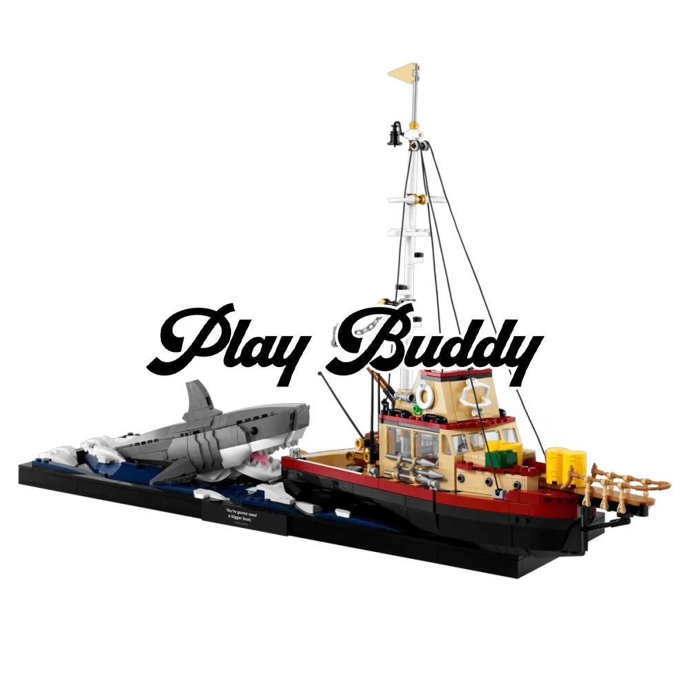 Jaws Diorama Boat & Shark (21350)1503PCS Building Blocks w/ 3 Figures - Jaws Diorama Boat & Shark - Building Blocks
