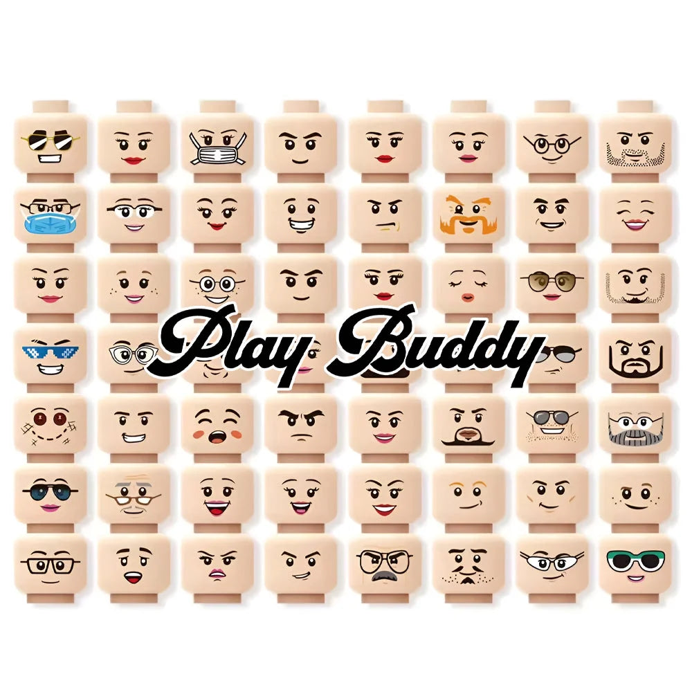 LEGO Minifigure Flesh Heads 56X Different Faces 56x Heads Minifigures