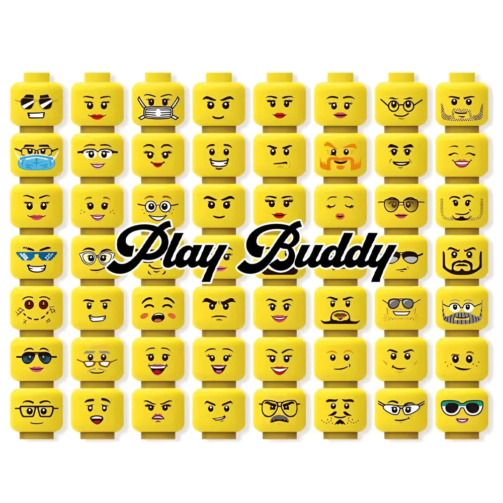 LEGO Minifigure Flesh Heads 56X Different Faces 56x Heads Minifigures