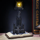 LOTR Barad Dur Black Tower Lights Up Sauron Magic Book Building Blocks 969PCS Building Blocks