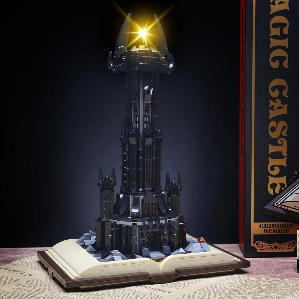 LOTR Barad Dur Black Tower Lights Up Sauron Magic Book Building Blocks 969PCS Building Blocks