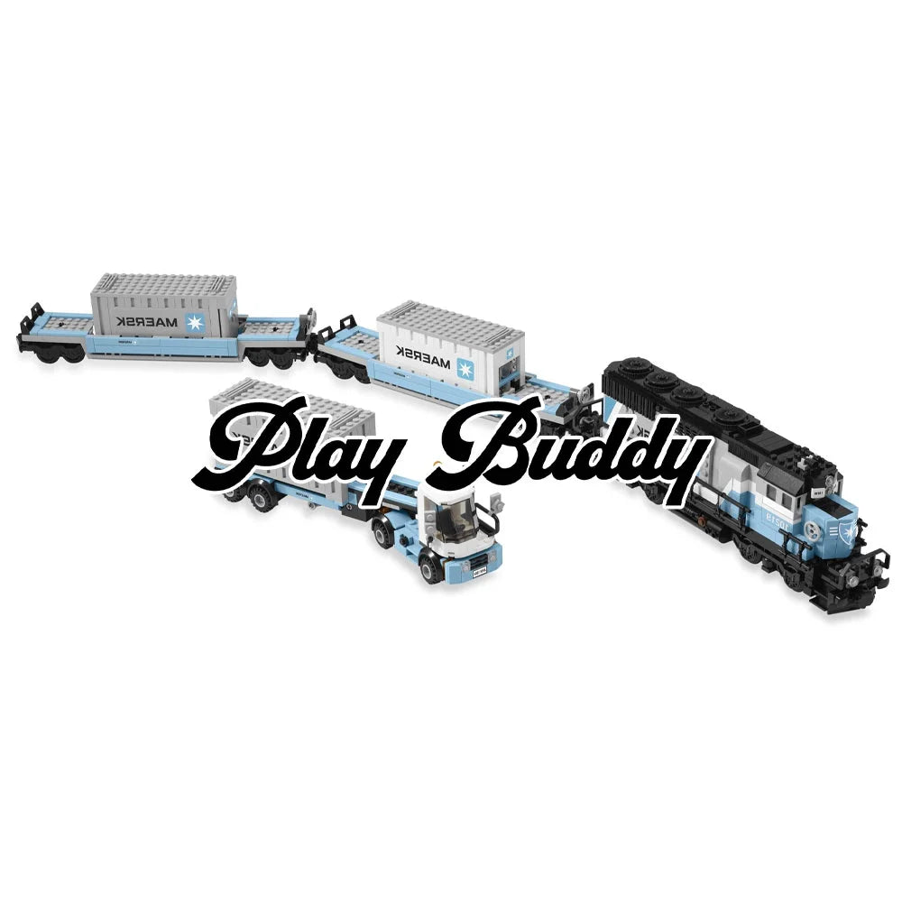 Maersk Train (10219) 1234PCS Building Blocks w/ 3 Figures Maersk Train Building Blocks
