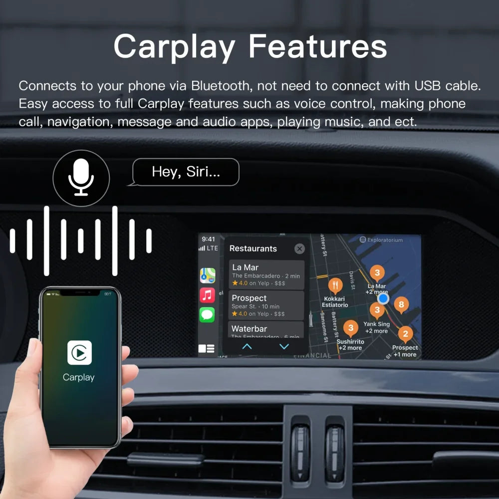 Mercedes 2011-2015 NTG4.5 Plug&Play Retrofit Wireless CarPlay & Android Auto NTG4.5 with Becker Slot Apple CarPlay &
