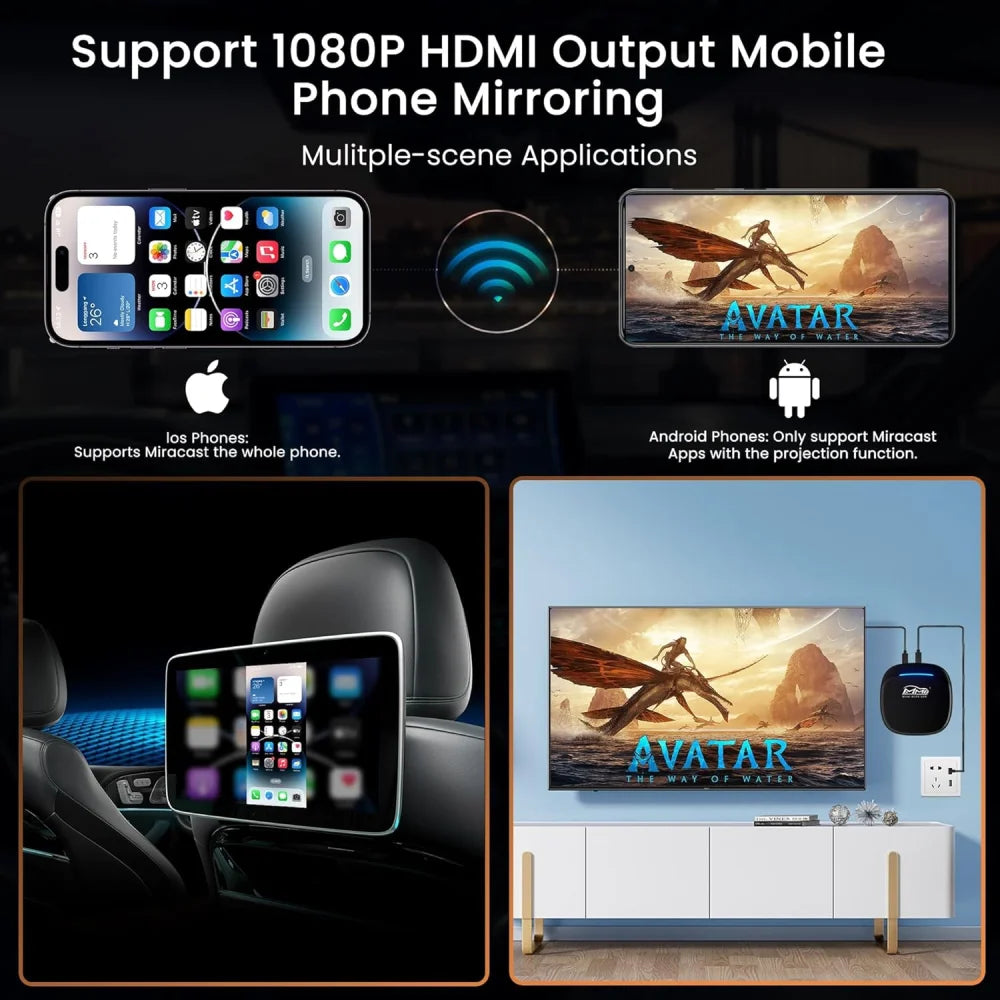MMB MAX 5.0 Android 13 Wireless CarPlay 8GB + 128GB 8-Core Multimedia Video AI Box - MMB MAX 5.0 - Apple CarPlay &
