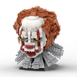 MOC It Chapter Pennywise Clown Head Building Kits Horror Evil Killer Joker Model Pennywise Building Blocks