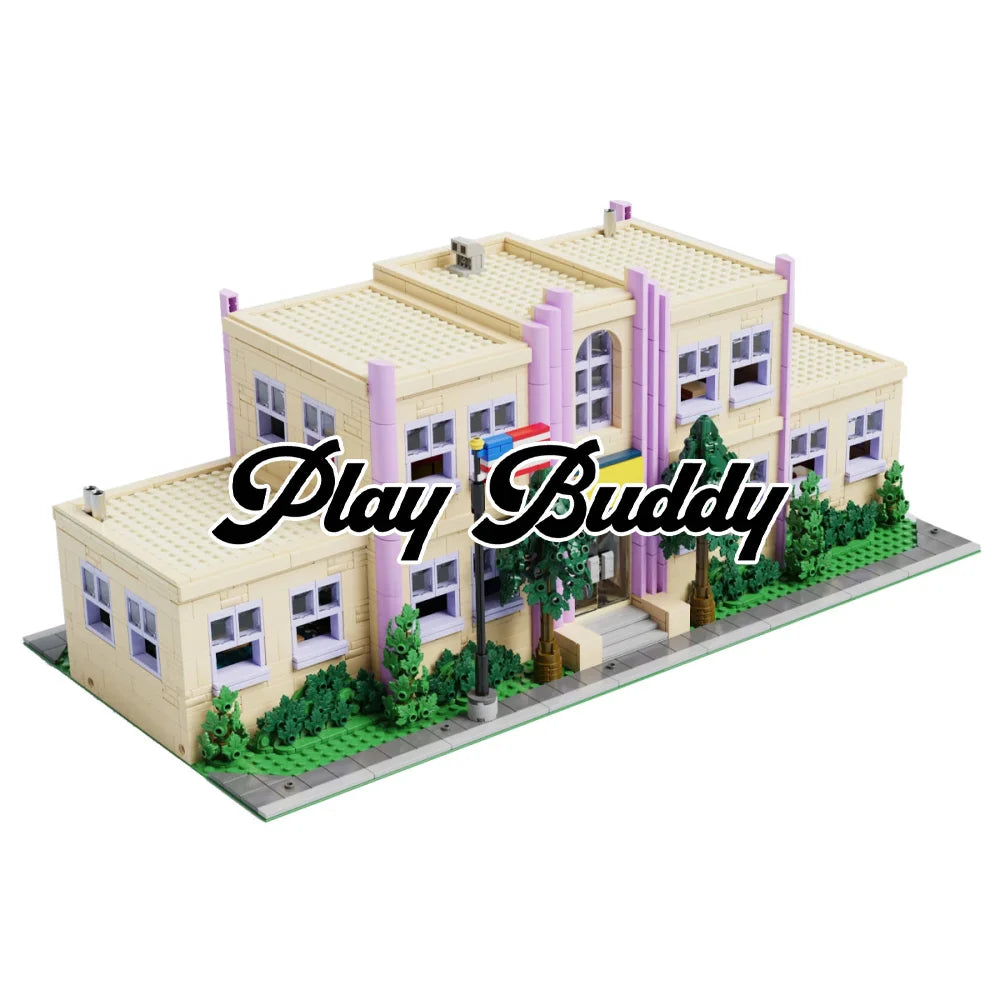 MOC The Simpsons Springfield Elementary School Building Blocks 3500PCS Springfield Elementary School / 3500 Pieces