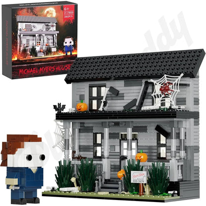 MOC Town Halloween Michael Myers with House Figure 586PCS Building Block Boxed Michael Myers with House Building Blocks