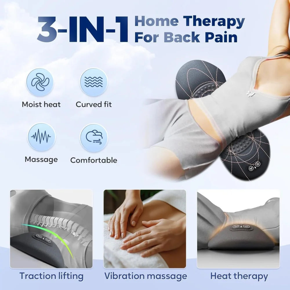 Multi-Function 3-in-1 Back Massager - Deep Tissue Therapy for Waist & Spine Dark Grey Massagers