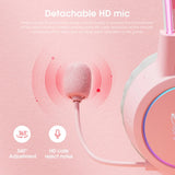 ONIKUMA RGB LED Cat Ear Gaming Headset Headphones 3D Surround Sound Mic Earphone Headphones