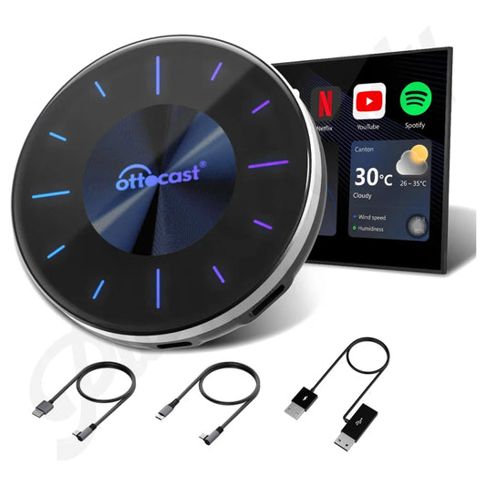 Ottocast P3 AI Box Wireless Apple CarPlay Android Auto Adapter w/ Netflix IPTV Ottocast P3 / Yes Apple CarPlay &