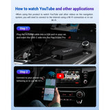 Ottocast Play2Video AI Box Wireless Android Auto & CarPlay Adapter w/ Remote Apple CarPlay & Android Auto