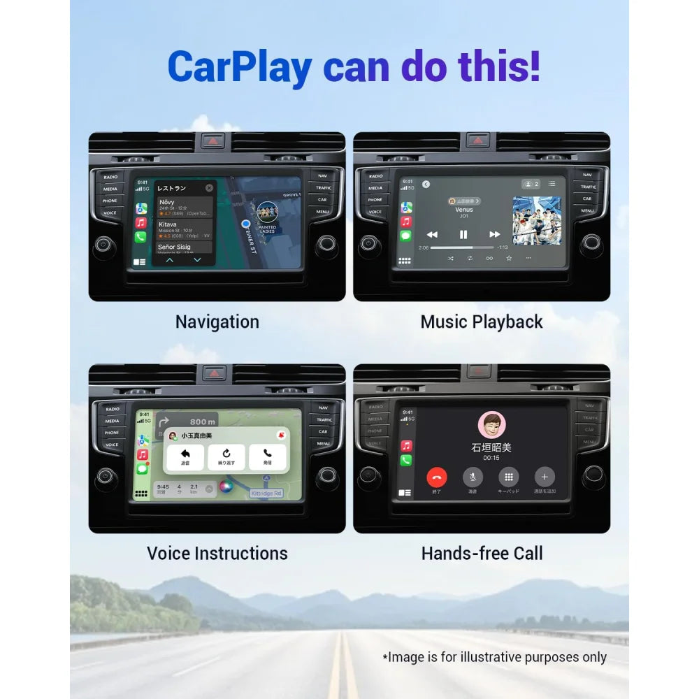 Ottocast Play2Video AI Box Wireless Android Auto & CarPlay Adapter w/ Remote Apple CarPlay & Android Auto