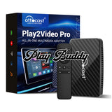 Ottocast Play2Video AI Box Wireless Android Auto & CarPlay Adapter w/ Remote Play2Video Pro + Remote Apple CarPlay &