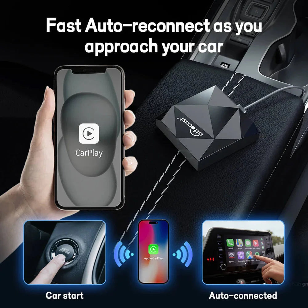 Ottocast U2-AIR Wireless Apple CarPlay Adapter for OEM Wired CarPlay Cars Apple CarPlay Apple CarPlay & Android Auto
