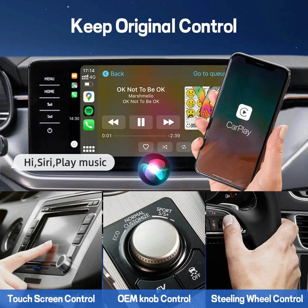 Ottocast U2-AIR Wireless Apple CarPlay Adapter for OEM Wired CarPlay Cars Apple CarPlay Apple CarPlay & Android Auto