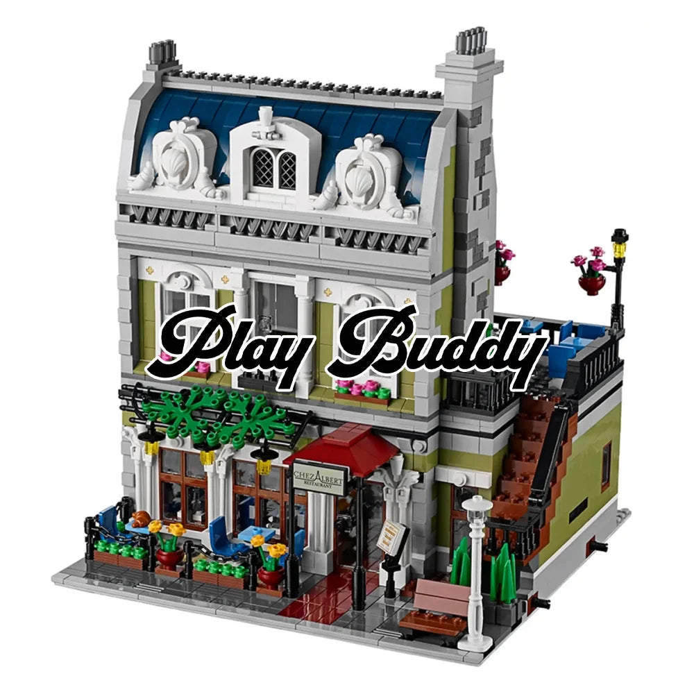 Parisian Restaurant (10243) 2573PCS Modular Building Blocks w/ 5 Figures - Parisian Restaurant - Building Blocks