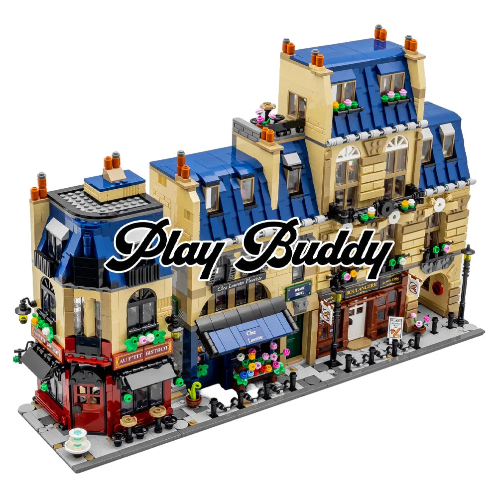 Parisian Street (910032) 3532PCS Modular Building Blocks w/ 6 Figures Parisian Street Building Blocks