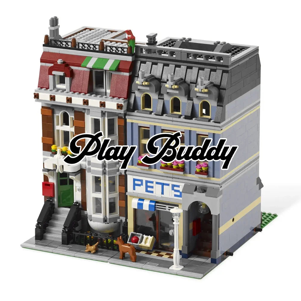 Pet Shop (10218) 2032PCS Modular Building Blocks w/ 4 Figures - Pet Shop - Building Blocks