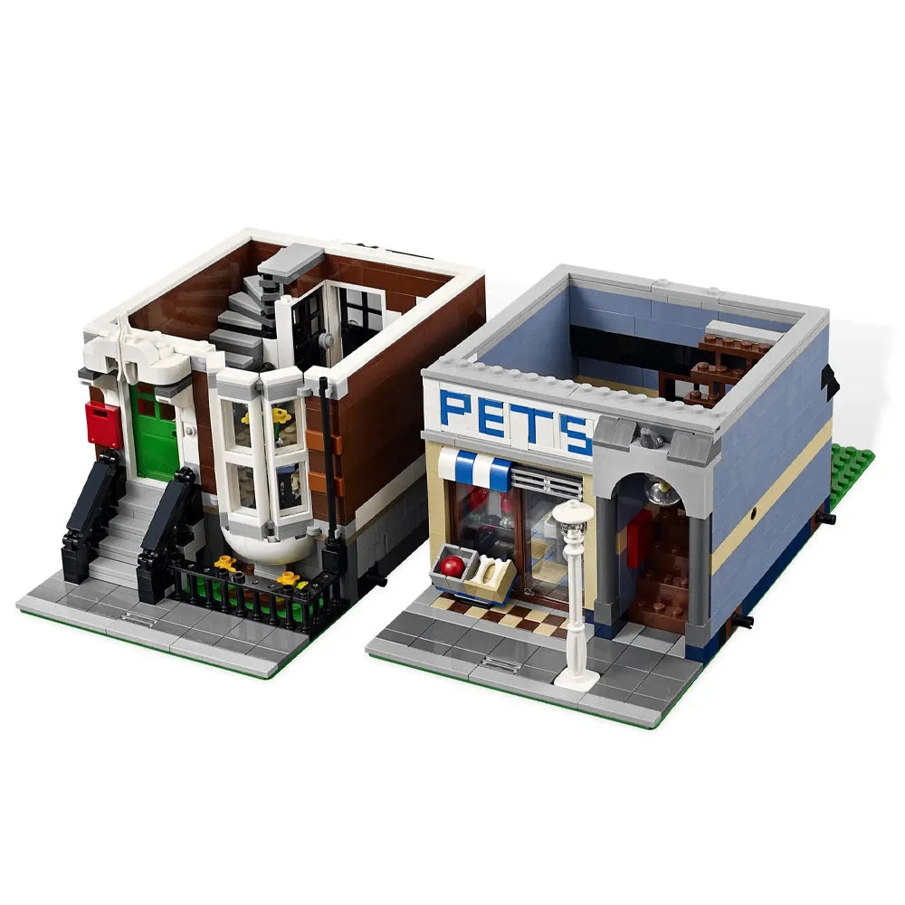 Pet Shop (10218) 2032PCS Modular Building Blocks w/ 4 Figures - Pet Shop - Building Blocks