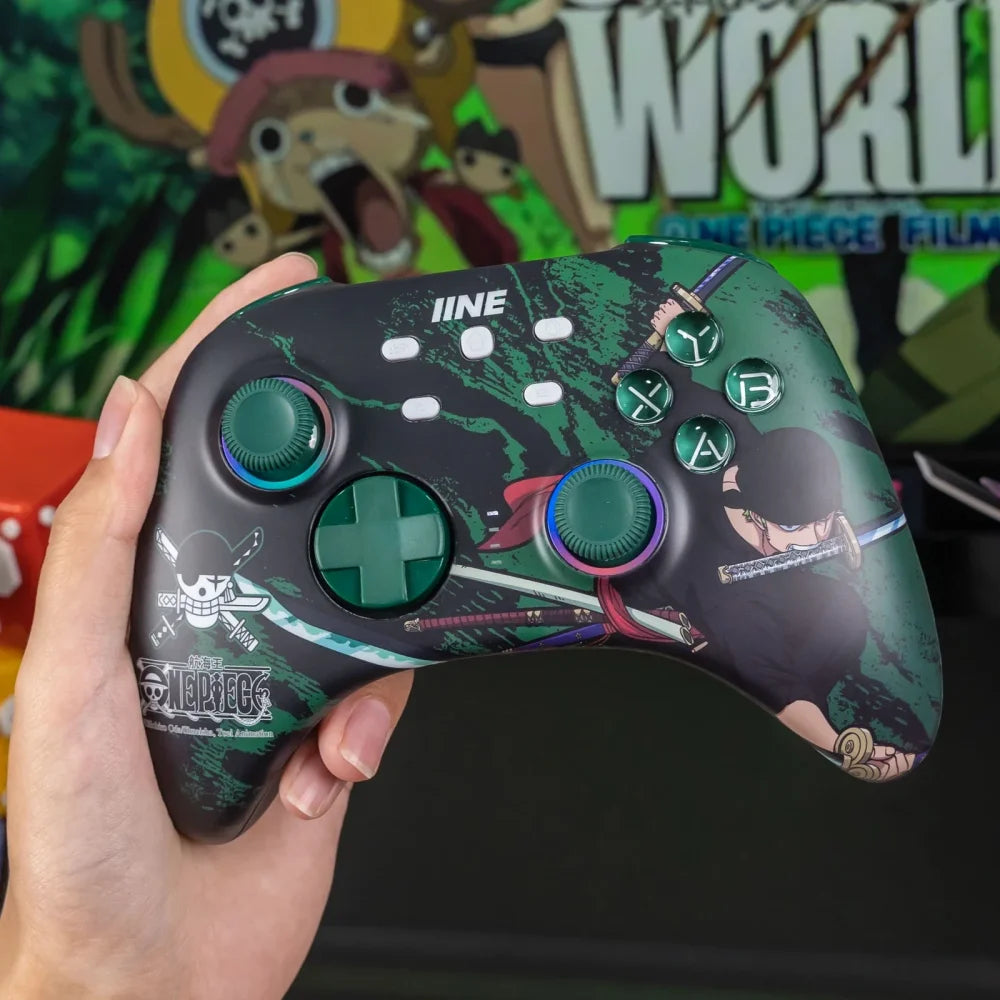 Pro Roronoa Zoro One Piece RGB Gaming Controller for Nintendo Switch & PC Green / RGB Gaming Controller