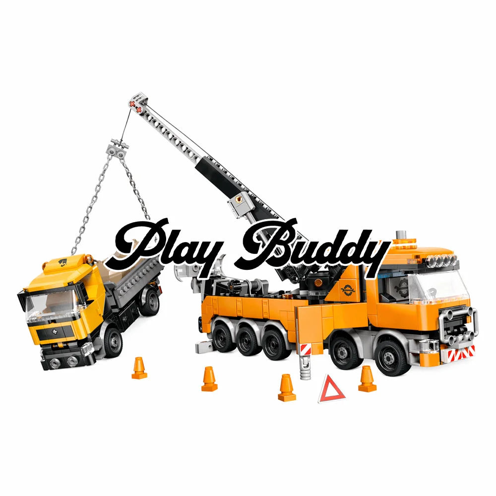 Recovery Tow Truck with Crane (60467) 793PCS Building Blocks w/ 3 Figures - Recovery Tow Truck with Crane - Building