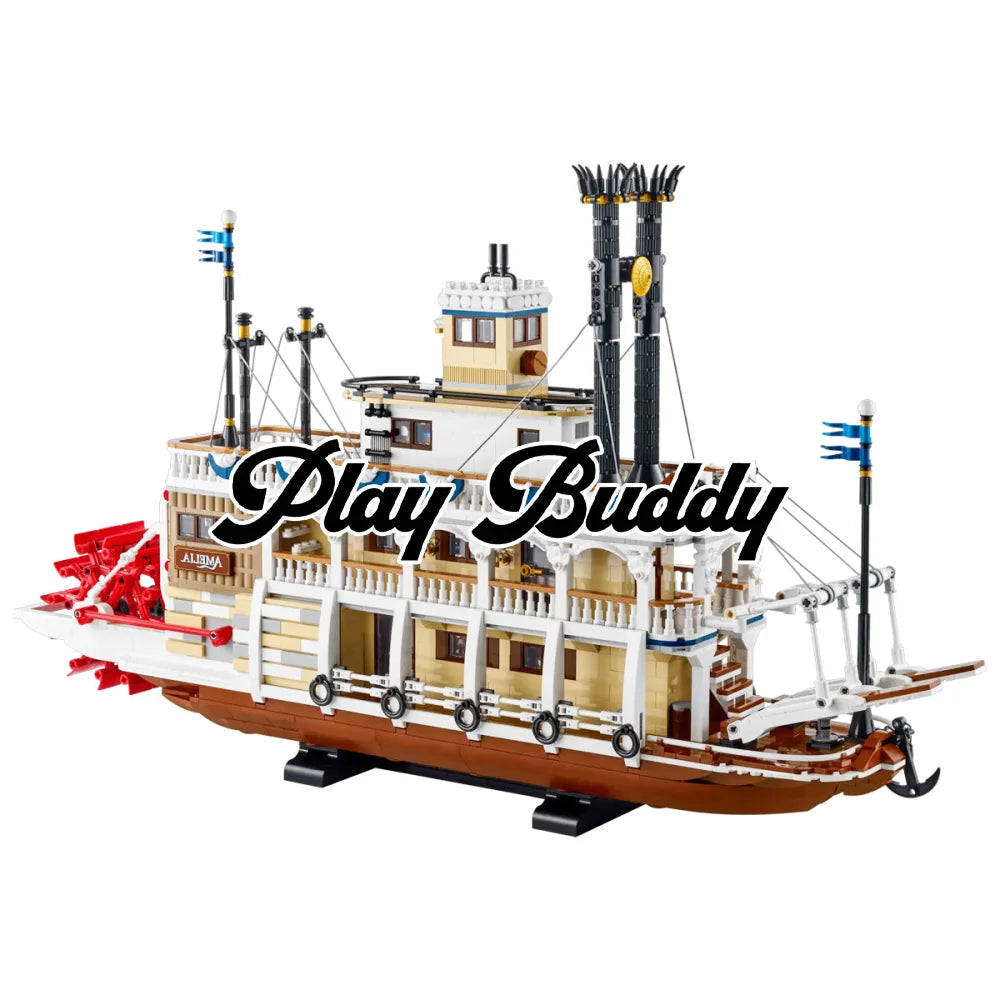 River Steamboat (21356) 4090PCS Ideas Building Blocks MOC Bricks - River Steamboat - Building Blocks