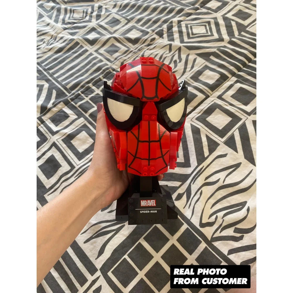 Super Heroes Spider Man Mask Building Blocks Puzzle Children’s Toy Gift Spider Man Mask / 487 Pieces Building Blocks
