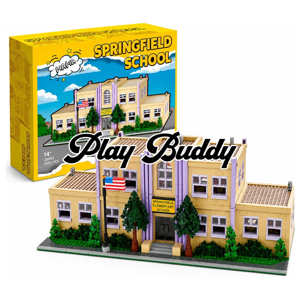 The Simpsons: Springfield Elementary School 3500PCS Building Blocks w/ Box - Springfield Elementary School - Building