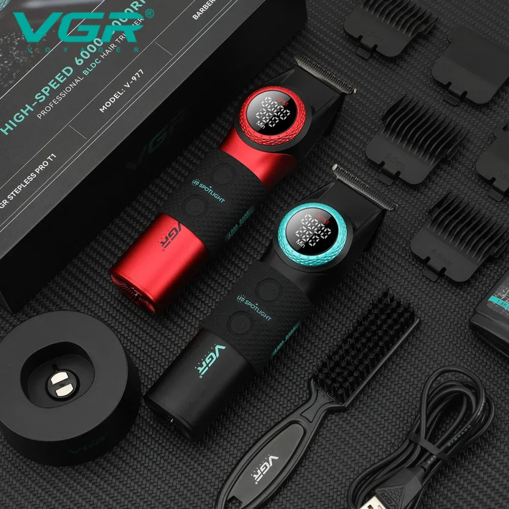 VGR 001 & V-977 Professional Barber Series Trimmer Hair Clipper Combo DLC Blades Electric Shaver