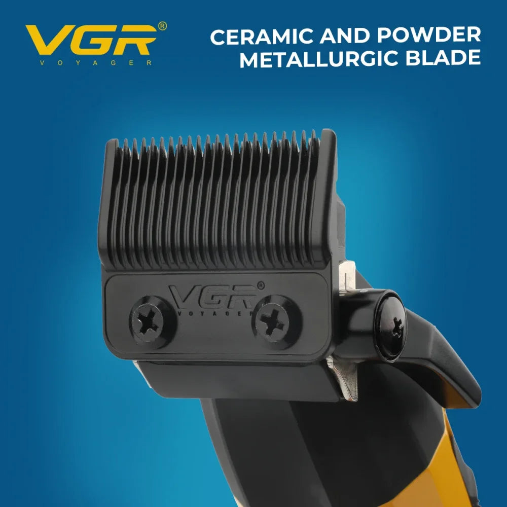 VGR 285 Men’s Professional Hair Clipper 9000RPM Cordless Trimmer w/ LED Display Yellow Electric Shaver