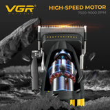 VGR 285 Men’s Professional Hair Clipper 9000RPM Cordless Trimmer w/ LED Display Yellow Electric Shaver