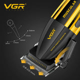 VGR 285 Men’s Professional Hair Clipper 9000RPM Cordless Trimmer w/ LED Display Yellow Electric Shaver