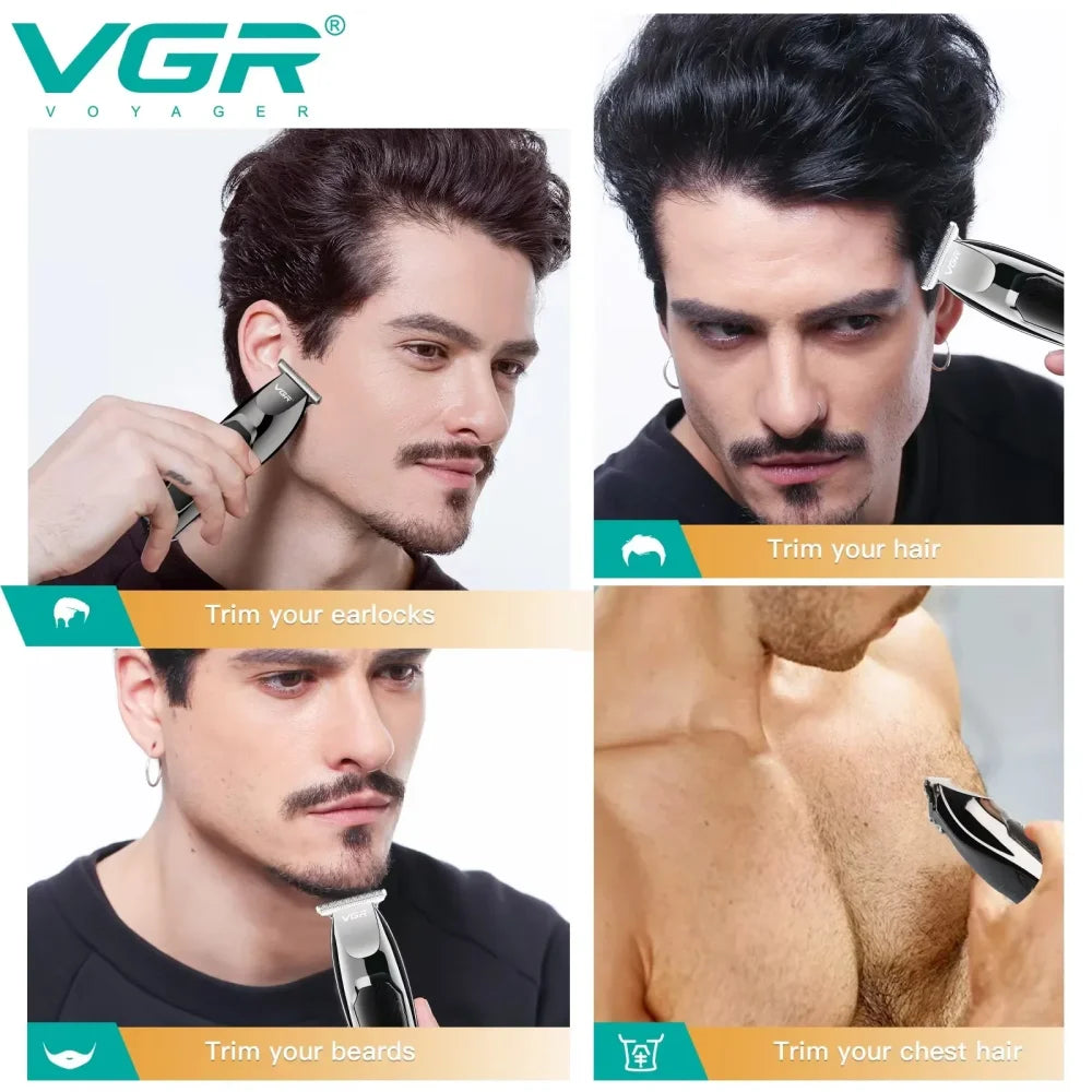 VGR V-030 Barber Clippers Rechargeable Haircut Trimmer Cordless Electric Machine Black Electric Shaver