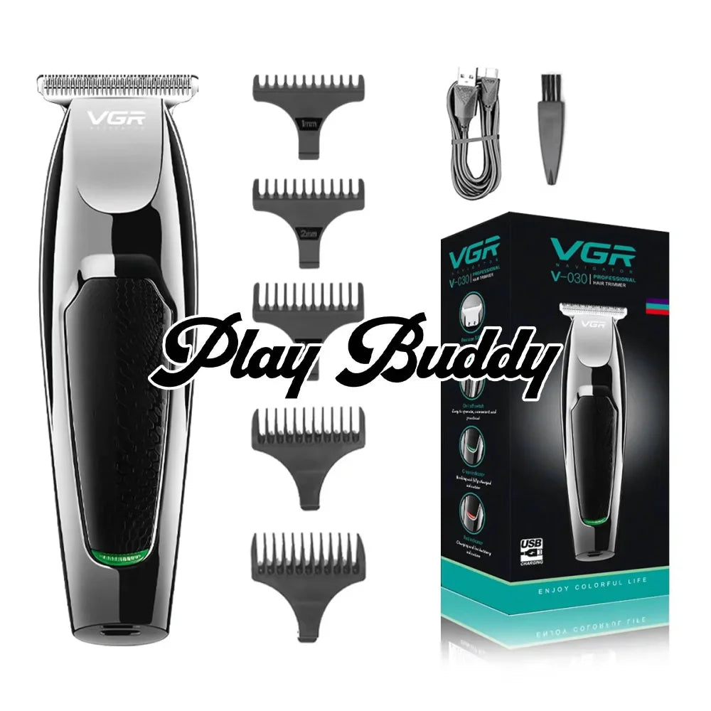 VGR V-030 Barber Clippers Rechargeable Haircut Trimmer Cordless Electric Machine Black Electric Shaver