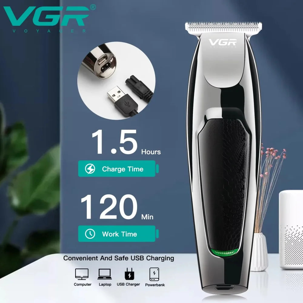 VGR V-030 Barber Clippers Rechargeable Haircut Trimmer Cordless Electric Machine Black Electric Shaver