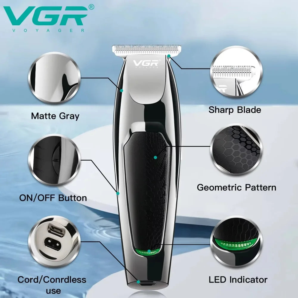 VGR V-030 Barber Clippers Rechargeable Haircut Trimmer Cordless Electric Machine Black Electric Shaver