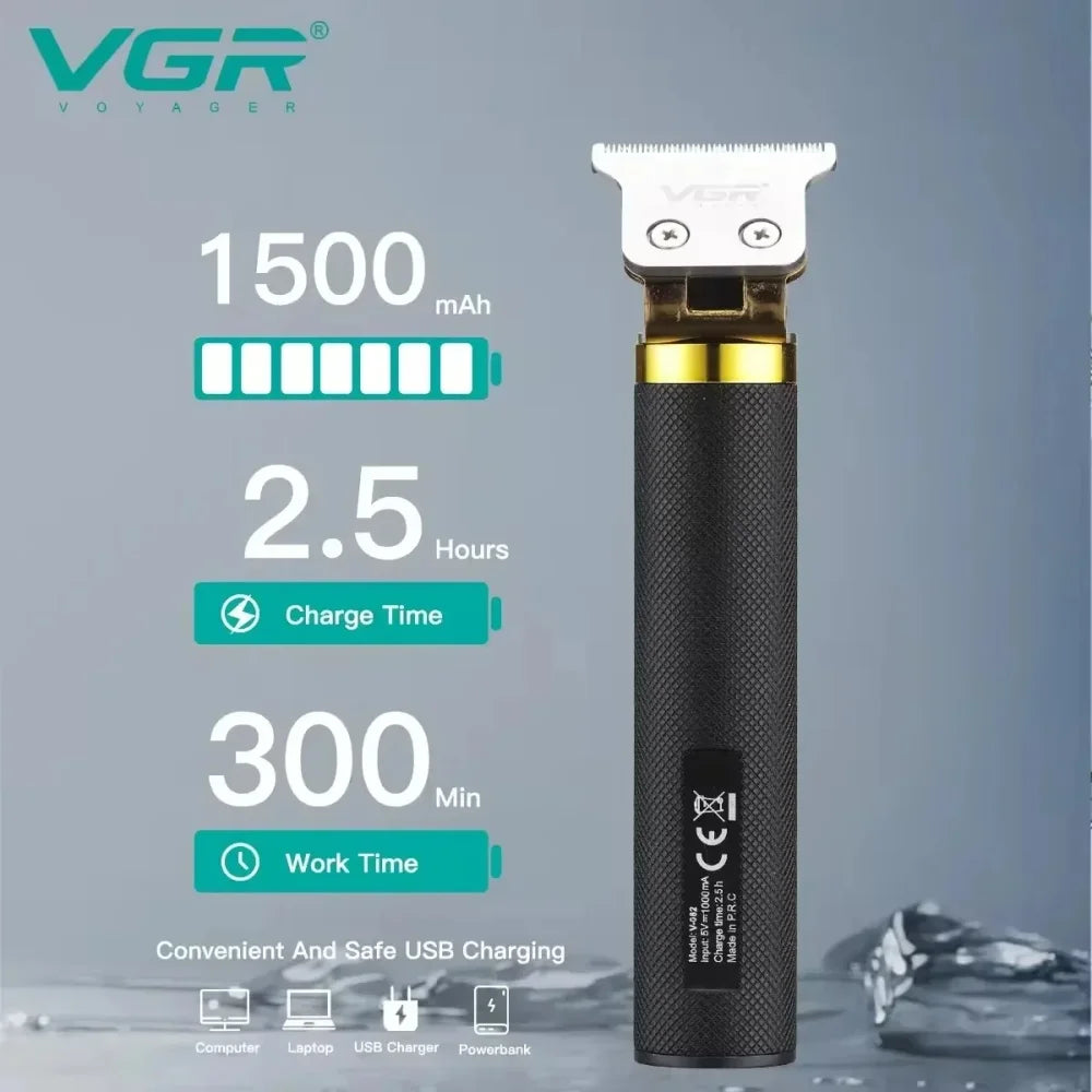 VGR V-082 Super Trim Professional Salon Hair Trimmer Rechargeable Hair Clipper Black Electric Shaver