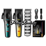 VGR V-195 Hair Clipper Metal Body Titanium Blade LCD Digital Trimmer Electric Shaver