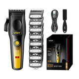 VGR V-195 Hair Clipper Metal Body Titanium Blade LCD Digital Trimmer Gold Electric Shaver