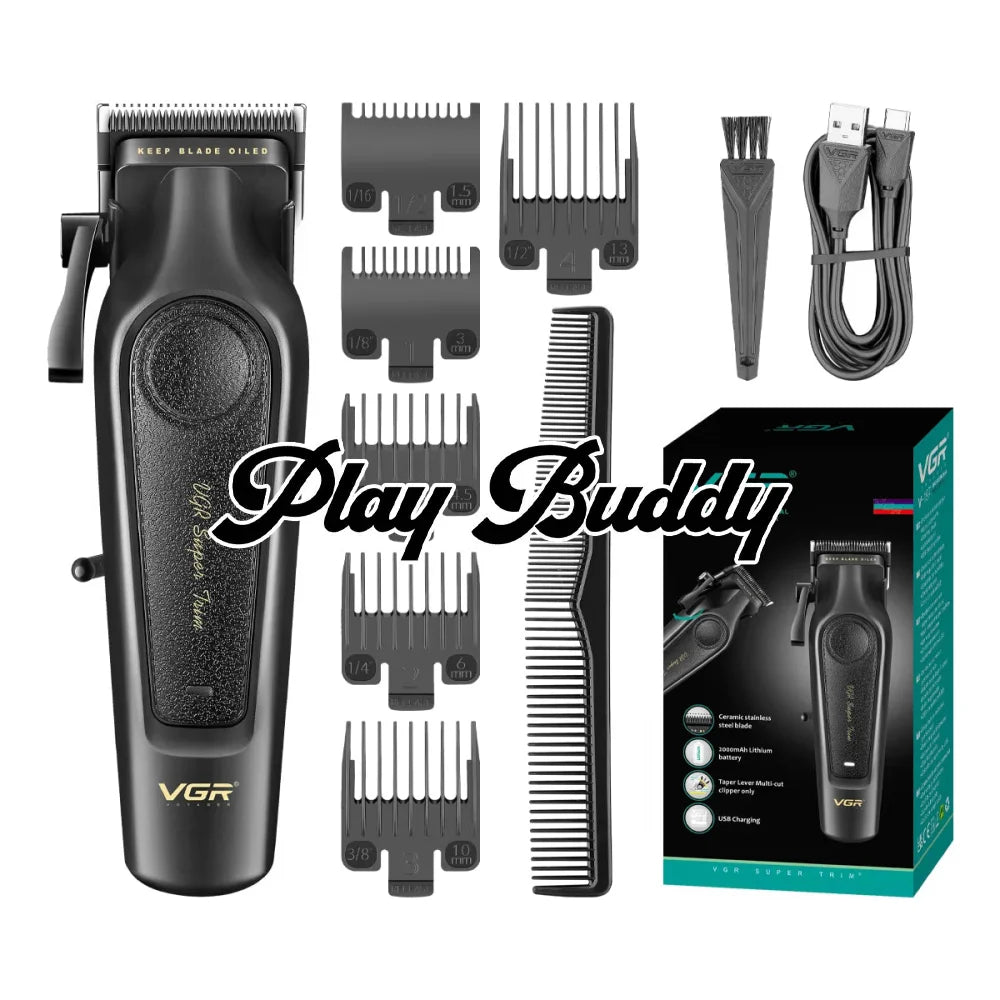 VGR V-197 Hair Clipper Beard Trimmer Ceramic Blade Hair Cutting for Barbers With Box Electric Shaver