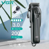 VGR V-282 Professional Salon Hair Clipper Beard Trimmer Cordless LED Display Black Electric Shaver