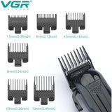 VGR V-282 Professional Salon Hair Clipper Beard Trimmer Cordless LED Display Black Electric Shaver