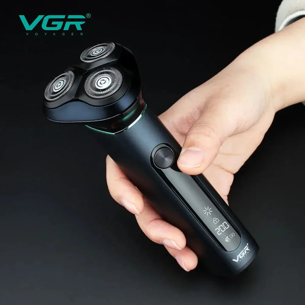 VGR V-310 Beard Shaver Rotary Waterproof Shaving Machine Rechargeable Cordless Blue Electric Shaver
