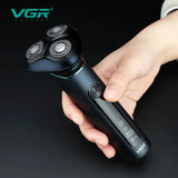 VGR V-310 Beard Shaver Rotary Waterproof Shaving Machine Rechargeable Cordless Blue Electric Shaver