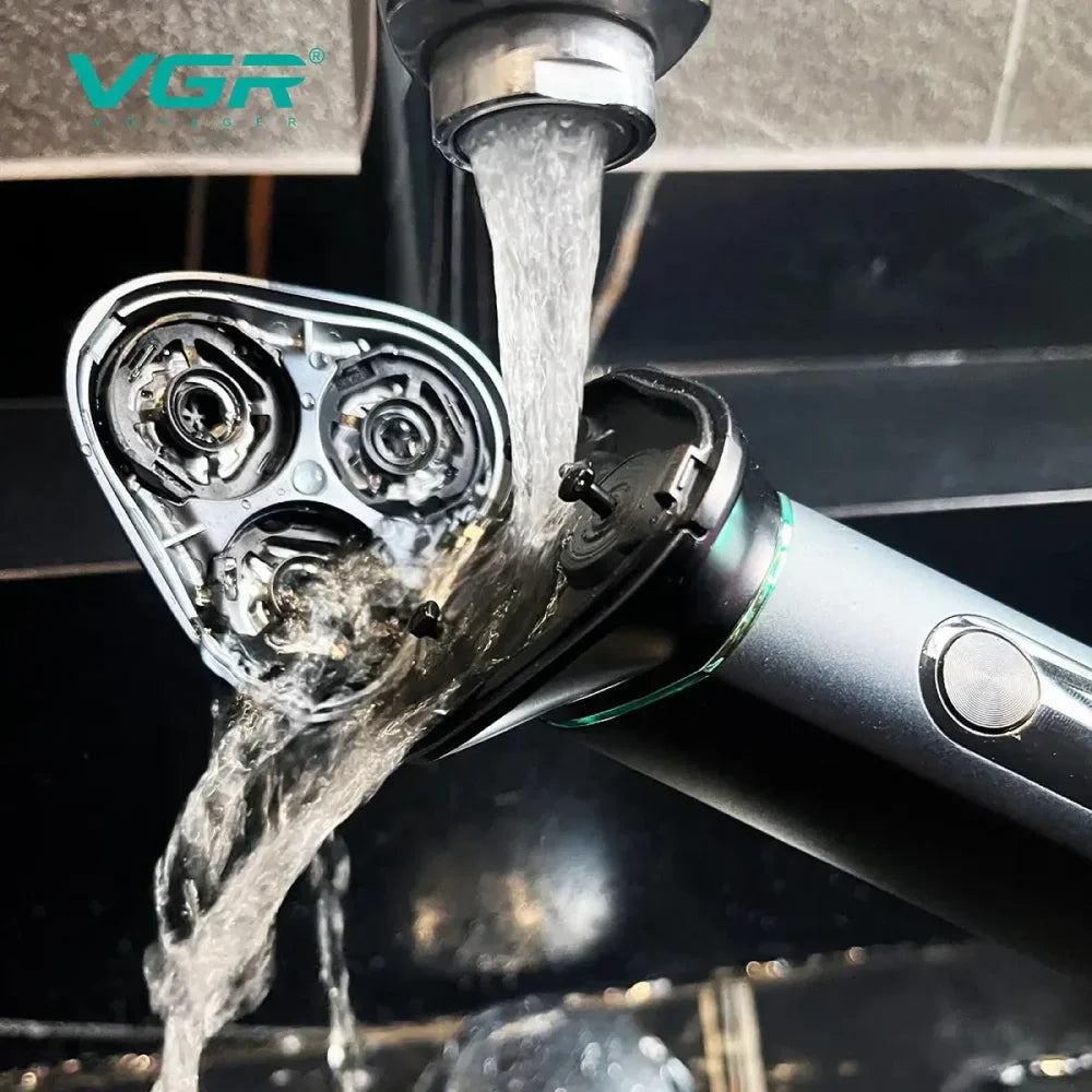 VGR V-310 Beard Shaver Rotary Waterproof Shaving Machine Rechargeable Cordless Blue Electric Shaver