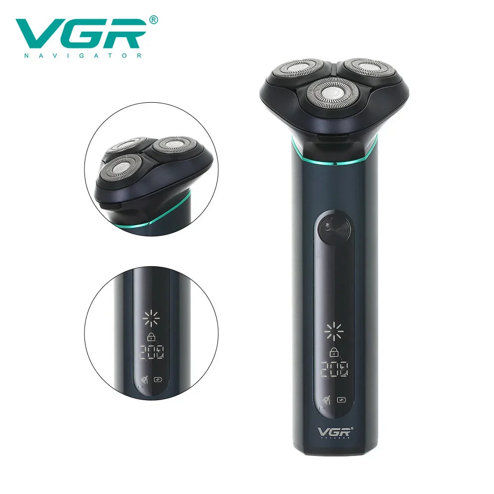VGR V-310 Beard Shaver Rotary Waterproof Shaving Machine Rechargeable Cordless Blue Electric Shaver