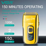 VGR V-332 Electric Razor Foil Shaver Men Cordless Shaving Skin Fade Barber Kit Golden Electric Shaver